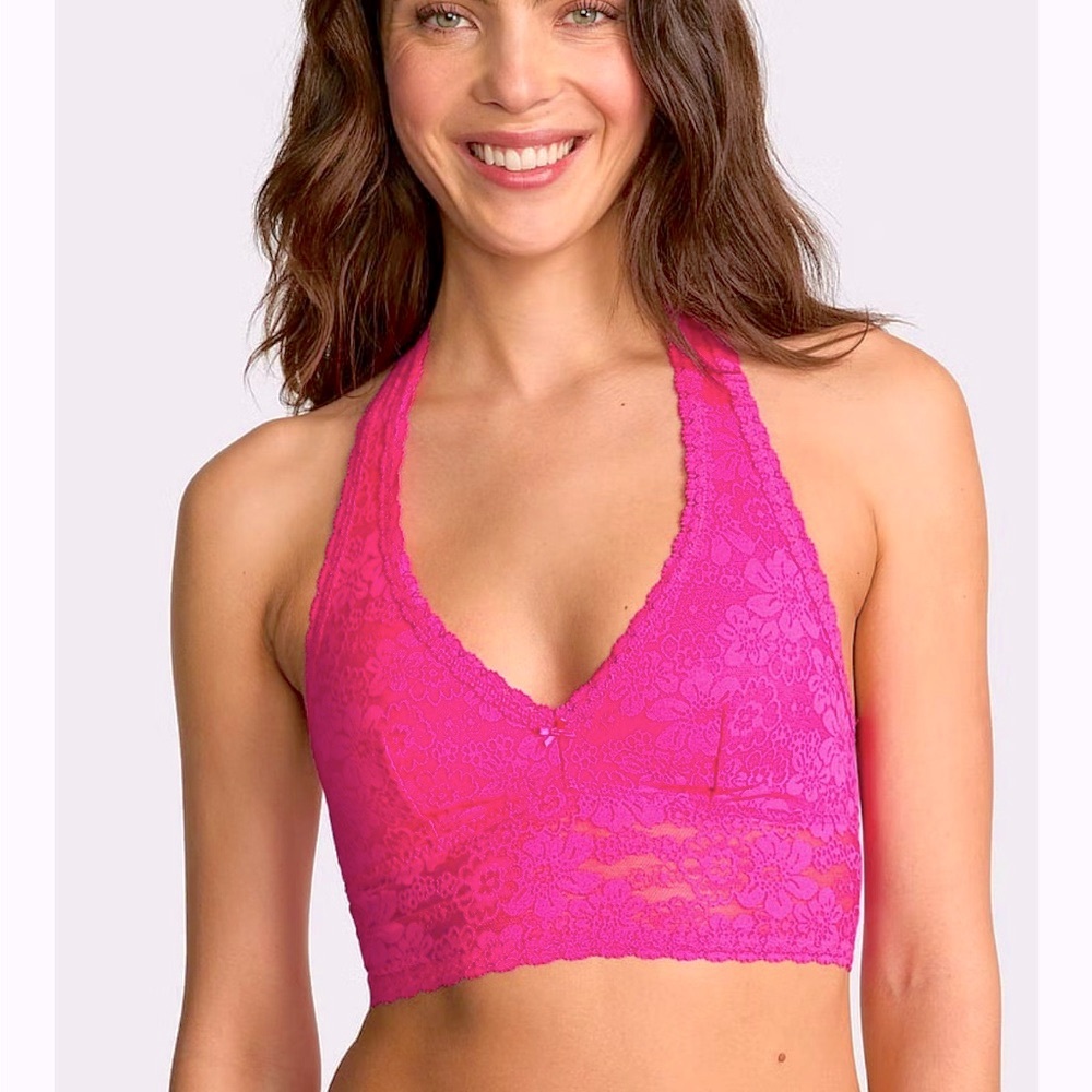 Victoria’s Secret Pink Lace‎ Halter Bra – Wireless | Lightly Lined | Size Small